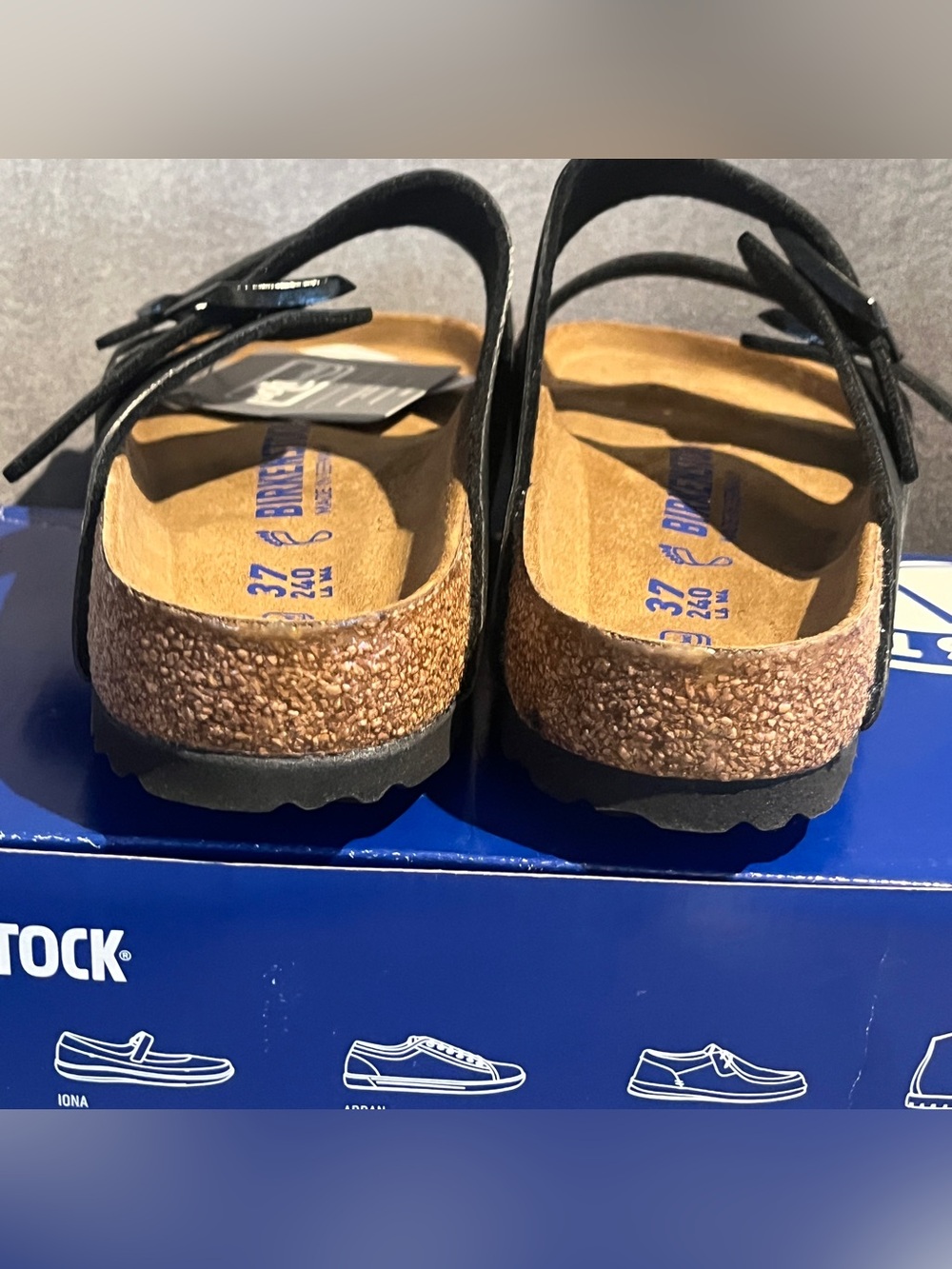 Birkenstock Women’s Arizona Sandals Soft Footbed Black Size 6 US 37 EU - Picture 9 of 12